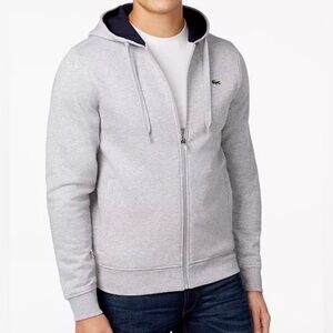 Lacoste Men's Light Gray Zip-Up Sweatshirt